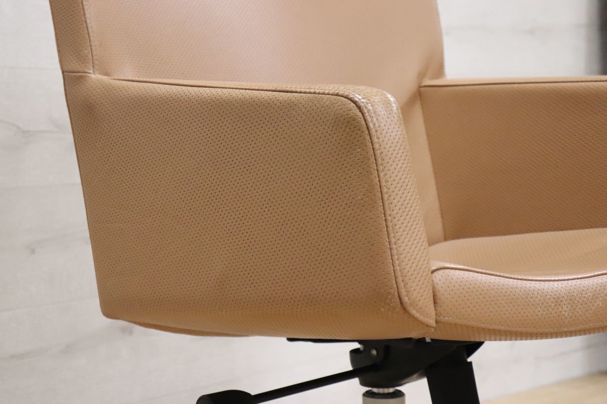 gmbk570L ○ INNO インノ ○ 希少 Harri Korhonen ヴィンテージ デスクチェア ワーキング 本革 北欧 検)ウェグナー モーエンセン