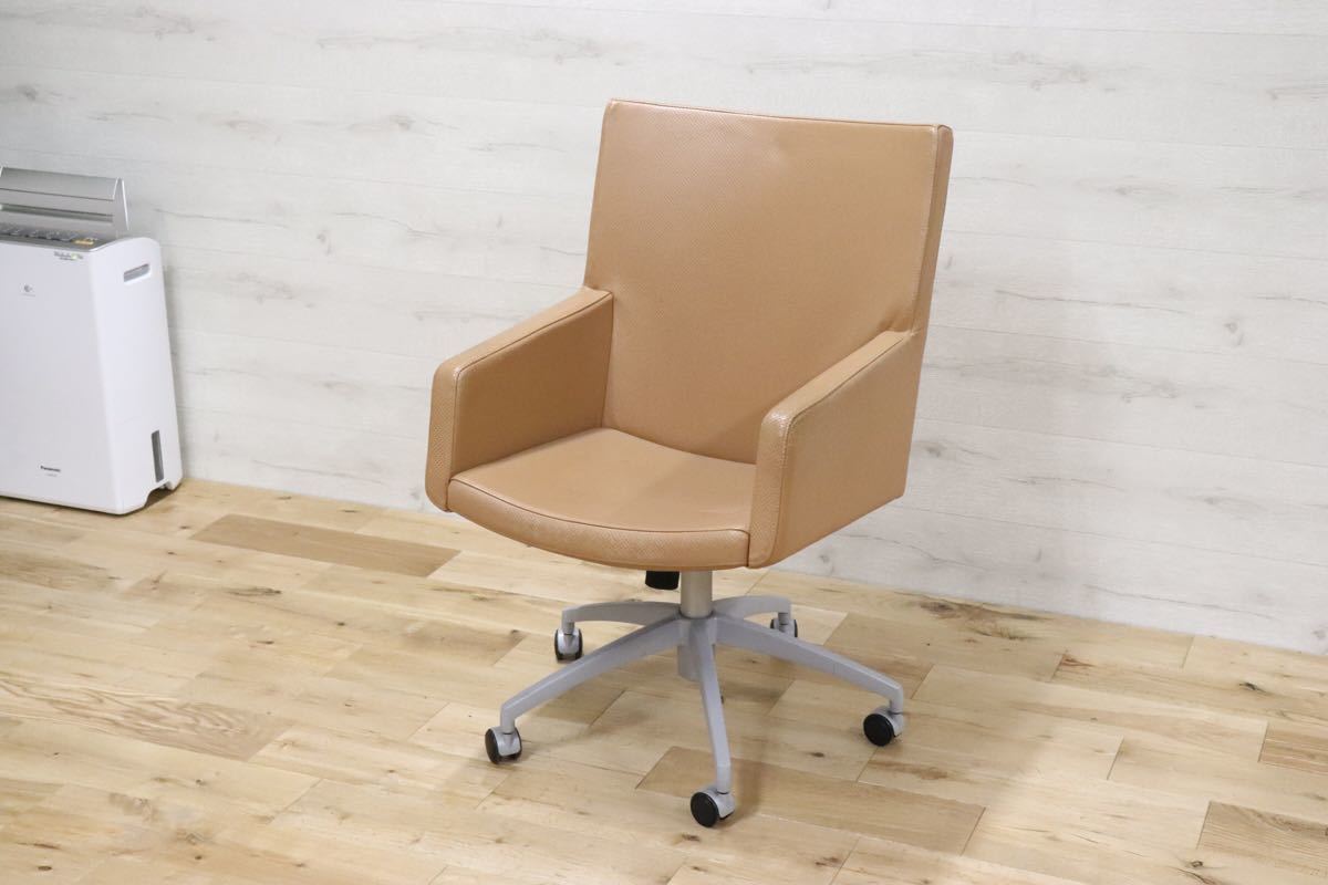 gmbk570L ○ INNO インノ ○ 希少 Harri Korhonen ヴィンテージ デスクチェア ワーキング 本革 北欧 検)ウェグナー モーエンセン