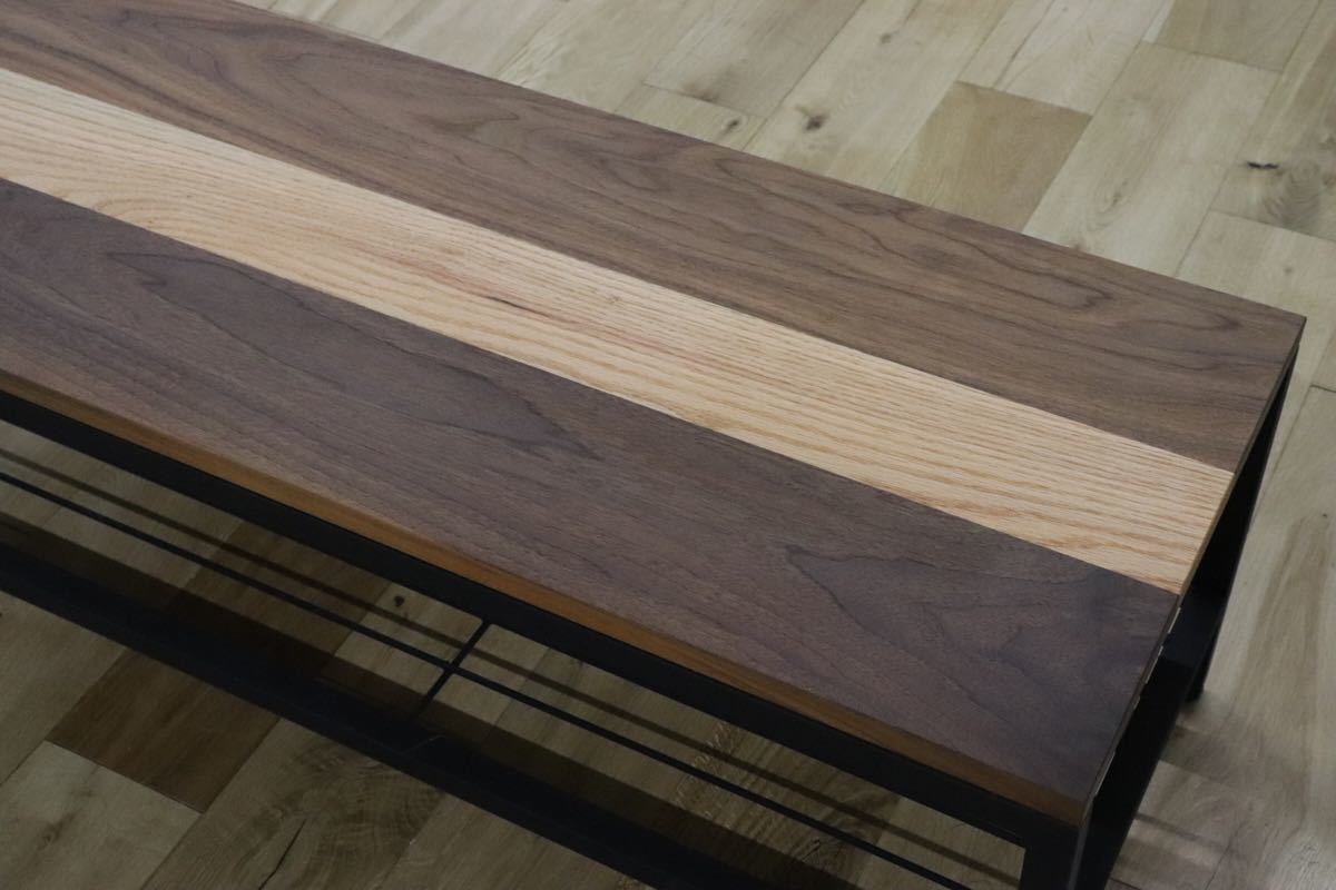 Guide-Maker ○ オーク×ウォールナット 無垢材 TVボード リビングボード サイドボード アイアン マットブラック 北欧 モダン 展示品