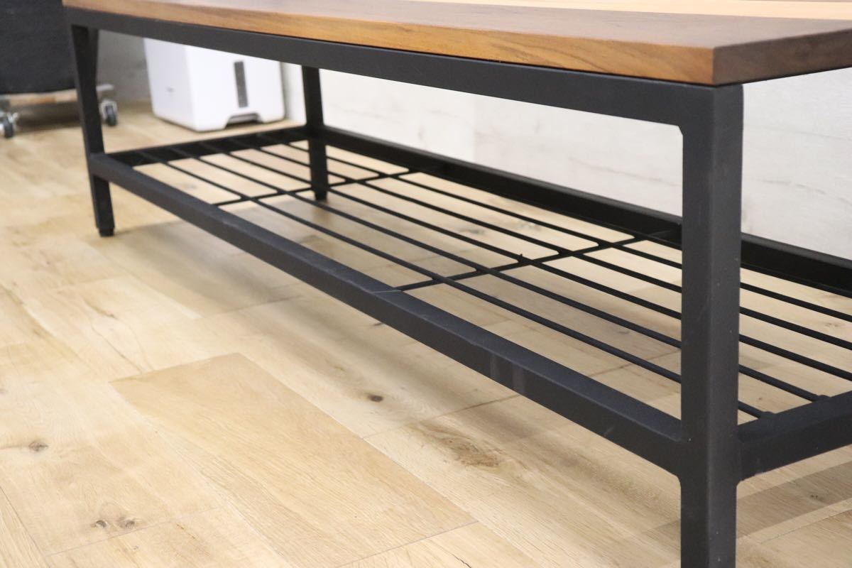 Guide-Maker ○ オーク×ウォールナット 無垢材 TVボード リビングボード サイドボード アイアン マットブラック 北欧 モダン 展示品