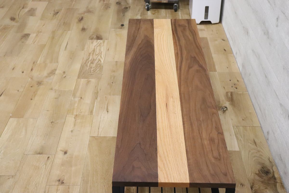 Guide-Maker ○ オーク×ウォールナット 無垢材 TVボード リビングボード サイドボード アイアン マットブラック 北欧 モダン 展示品