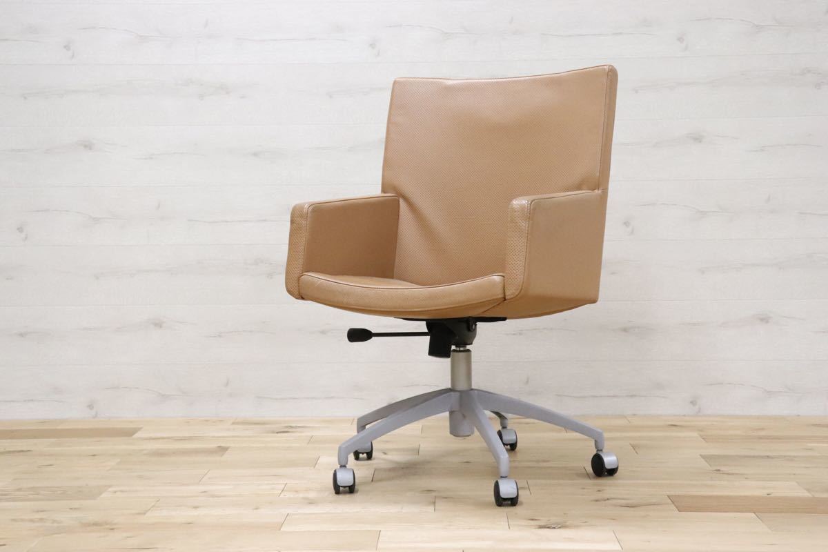 gmbk570K ○ INNO インノ ○ 希少 Harri Korhonen ヴィンテージ デスクチェア ワーキング 本革 北欧 検)ウェグナー モーエンセン