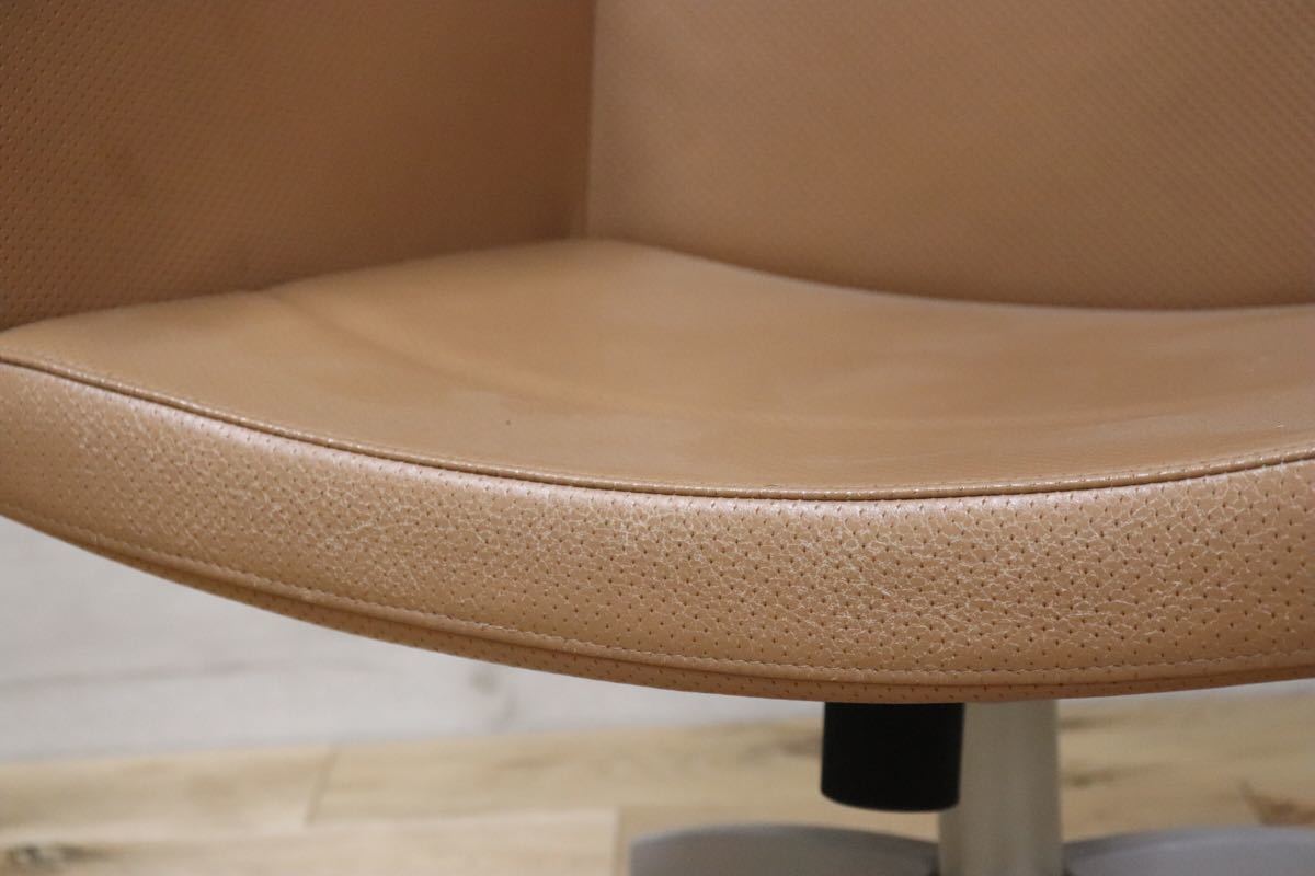 gmbk570E ○ INNO インノ ○ 希少 Harri Korhonen ヴィンテージ デスクチェア ワーキング 本革 北欧 検)ウェグナー モーエンセン