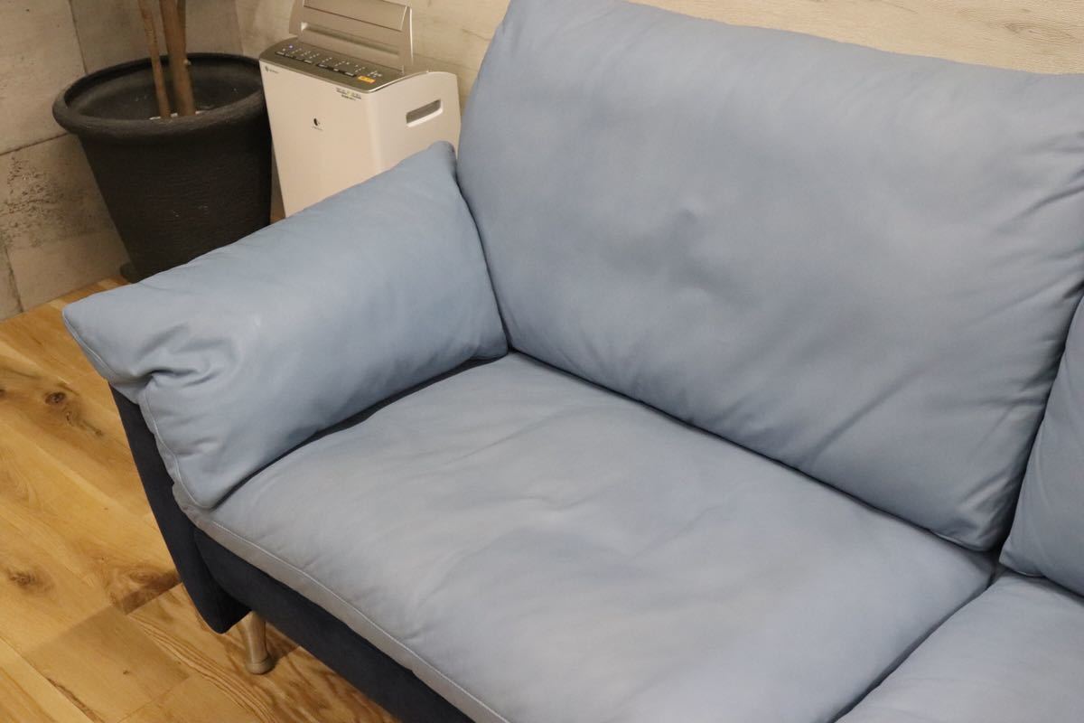 gmck387 ○ ROLF BENZ ロルフベンツ 5600 IDC大塚家具 ドイツ 最高級 3人掛け トリプルソファ 約150万 本革×スウェード 検)B&B cassina