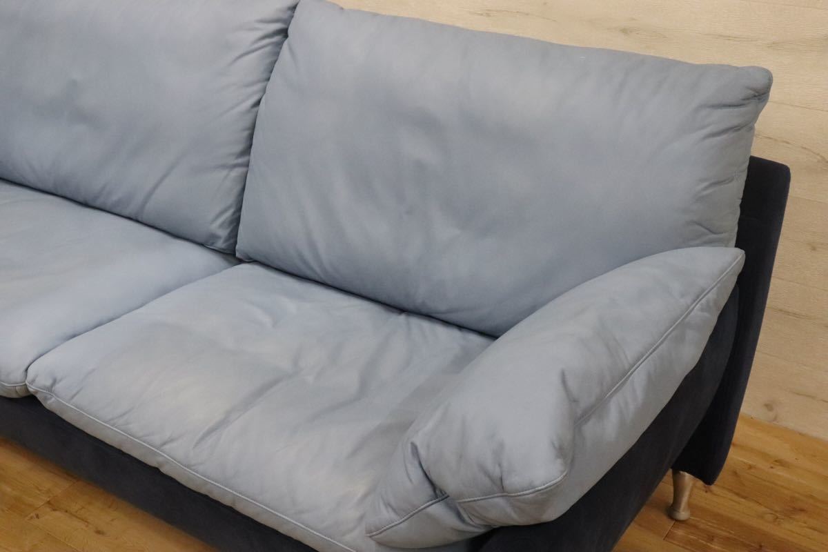 gmck387 ○ ROLF BENZ ロルフベンツ 5600 IDC大塚家具 ドイツ 最高級 3人掛け トリプルソファ 約150万 本革×スウェード 検)B&B cassina