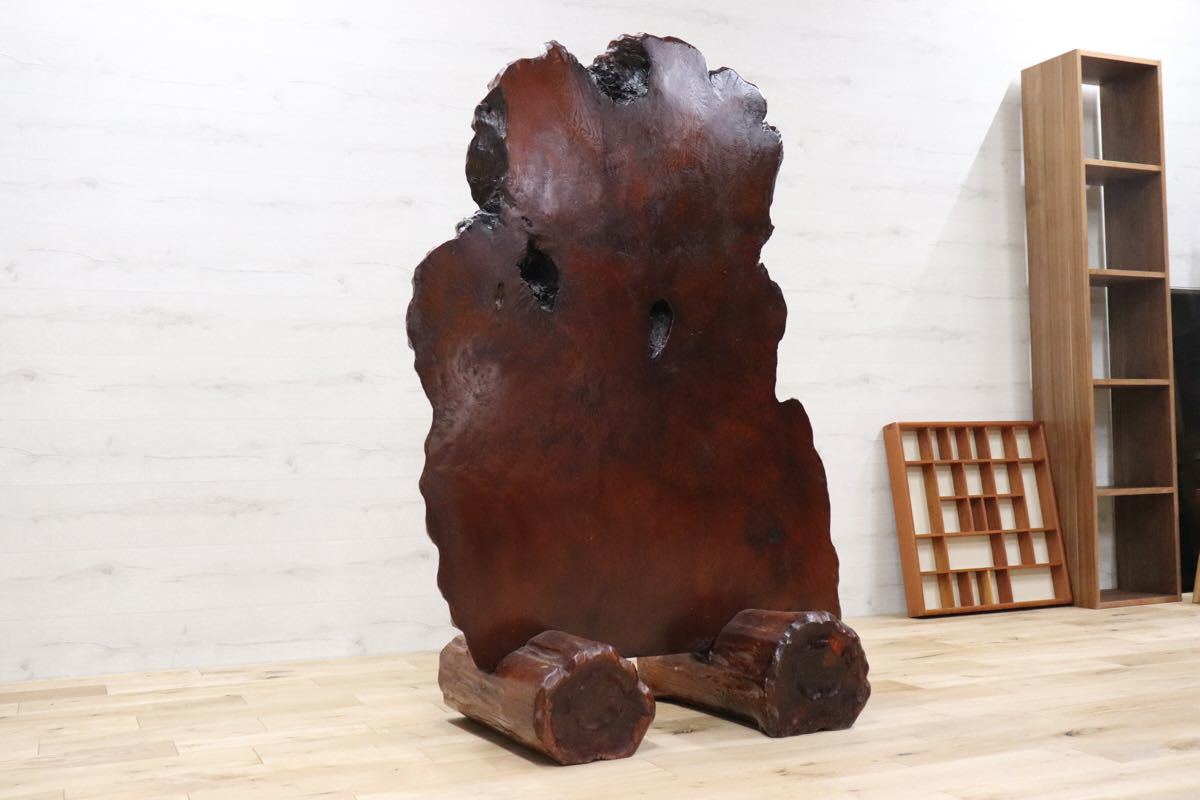 gmbk430 ○ 天然木 極上 衝立 仕切 パーテーション バール杢 瘤杢 鳥眼杢 年代物 和家具