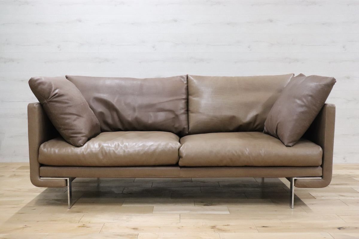 GMCK53○erba / エルバ 奥山清行 IDC大塚家具 イタリア製 3人掛けソファ トリプルソファ 総革 最高峰 約200万 検)カッシーナB&Barflex