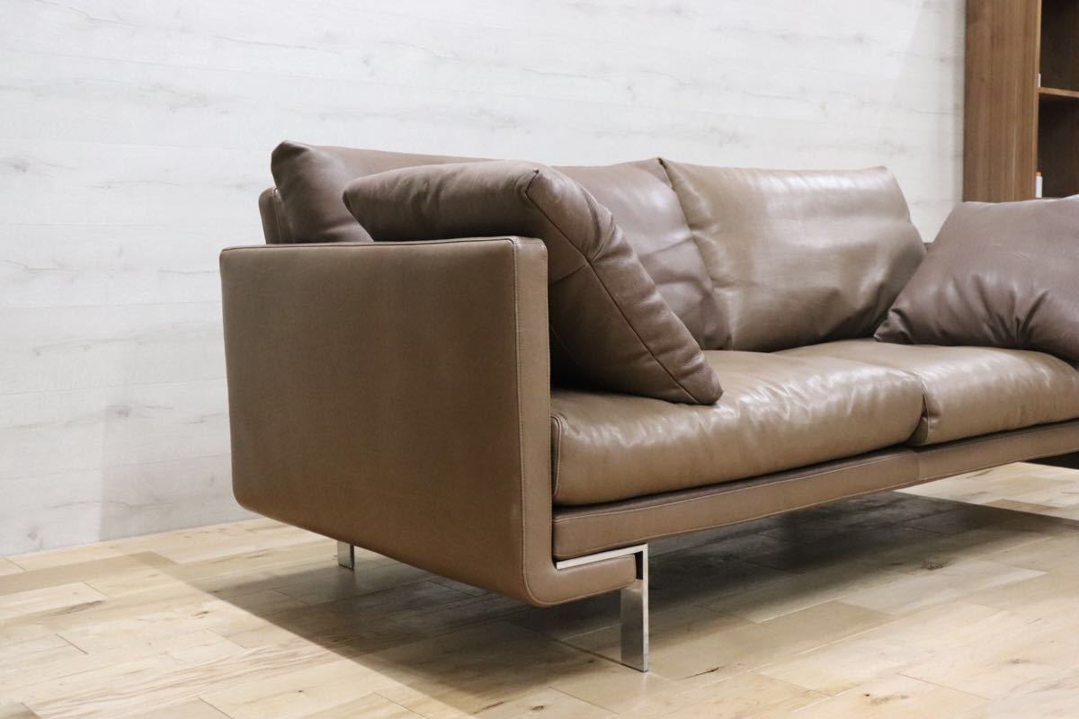 GMCK53○erba / エルバ 奥山清行 IDC大塚家具 イタリア製 3人掛けソファ トリプルソファ 総革 最高峰 約200万 検)カッシーナB&Barflex