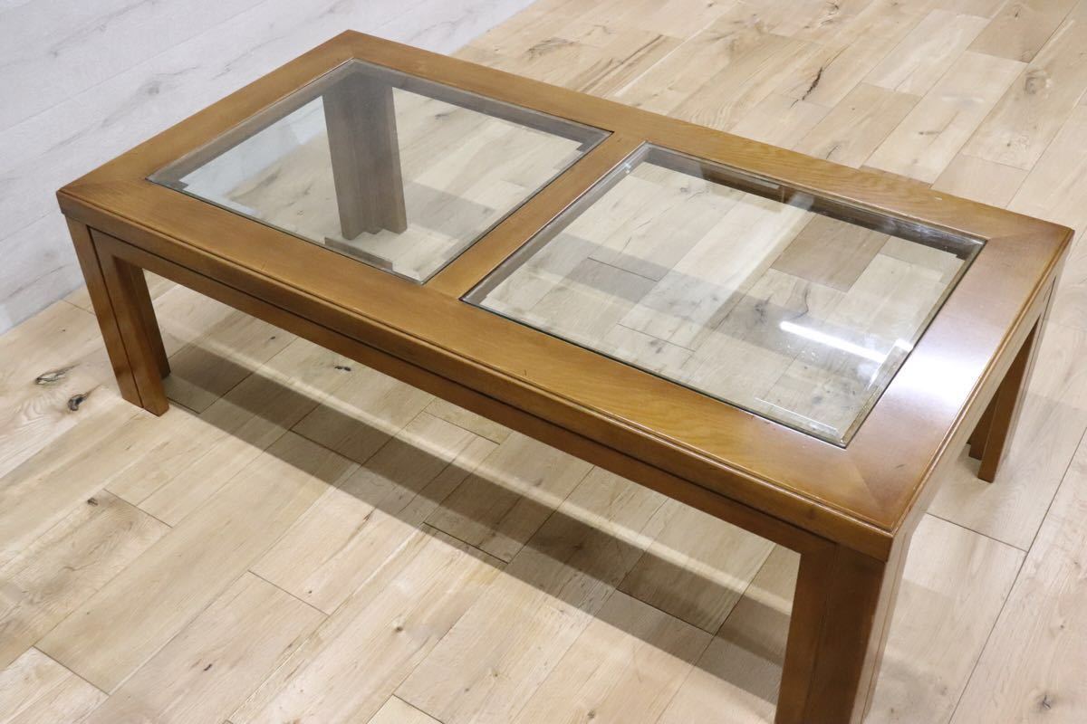 GMCK563 ○ domani / ドマーニ カリモク最高峰 Morganton モーガントン ガラス センターテーブル リビング テーブル 約15万