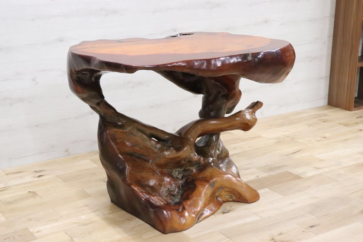 GMCK585○逸品 衝立 変木 無垢材 テーブル コンソール 飾り台 花台 オブジェ 和家具 座敷 玄関 天然木 工芸品 自然木