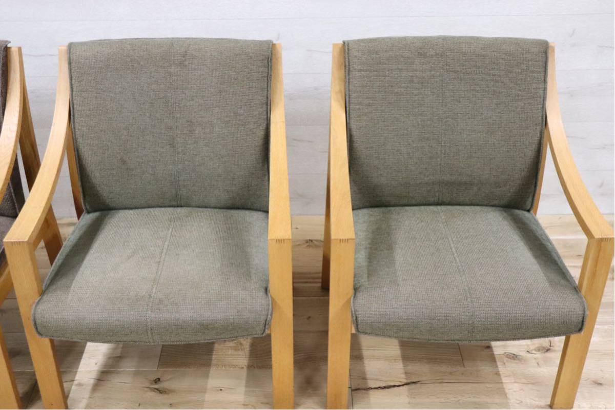 GMDH1 ○ nissin / 日進木工 アームチェア 4脚セット 椅子 ダイニングチェア オーク材 北欧 古民家 ビンテージ 検)キツツキ シラカワ 飛騨