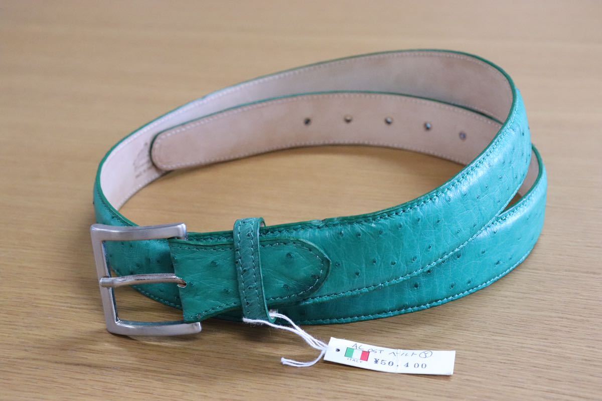 GMAHM01E ○ ALOST ベルト made in italy イタリア製 グリーン 定価約5万 未使用 在庫品
