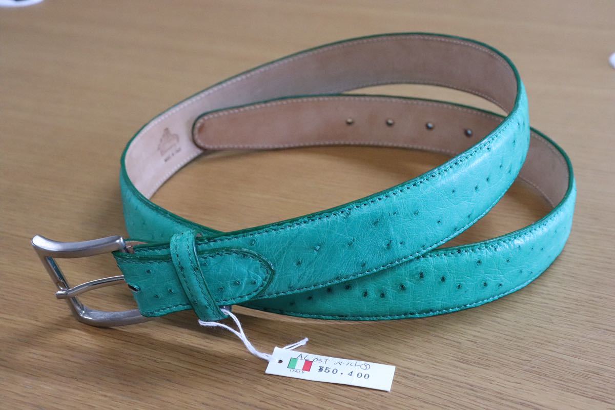 GMAHM01F ○ ALOST ベルト made in italy イタリア製 グリーン 定価約5万 未使用 在庫品