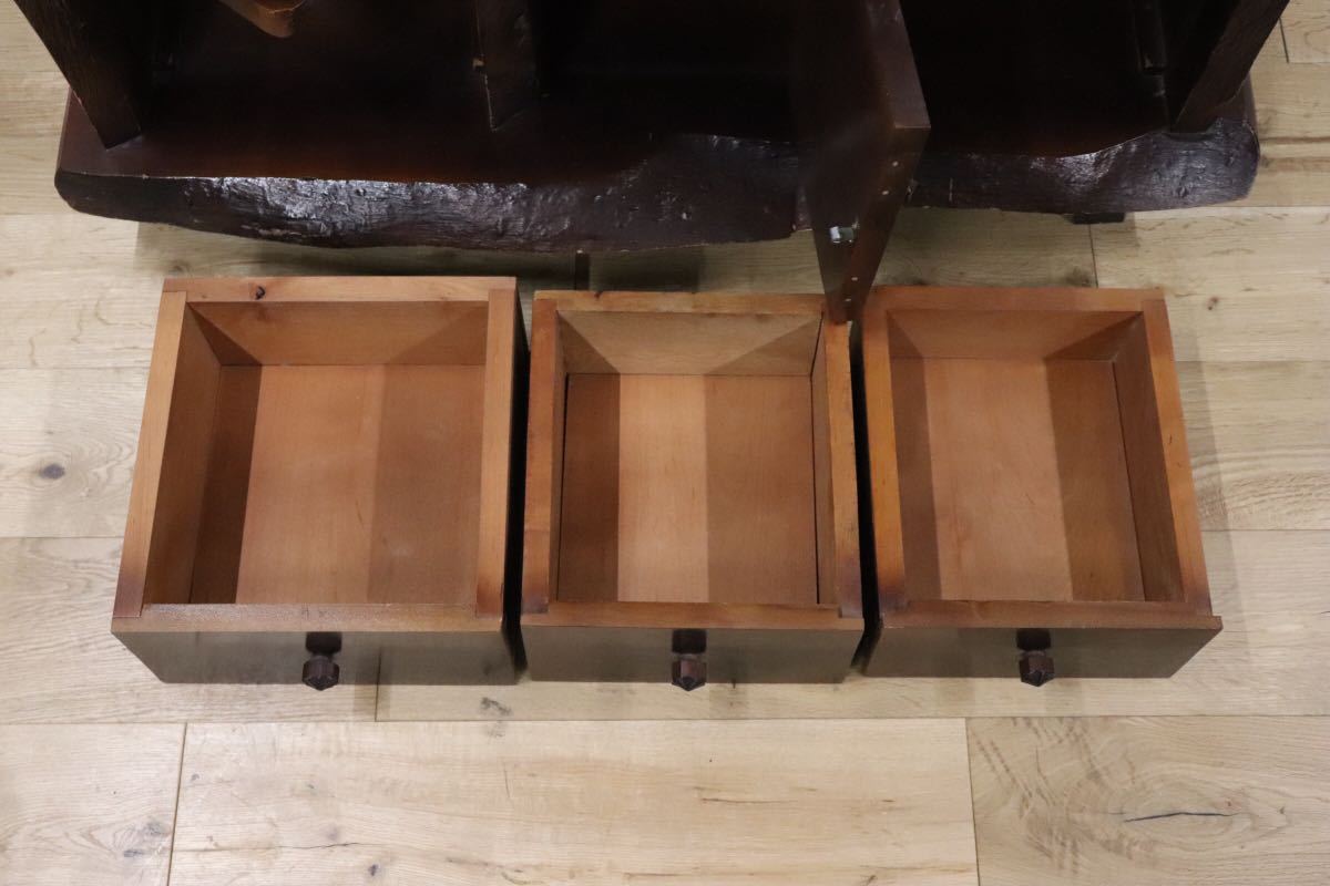 GMDHS62 ○ 桜材 総無垢 茶棚 飾り棚 サイドボード 和室 座敷 和家具 煎茶道具 年代物 工芸品