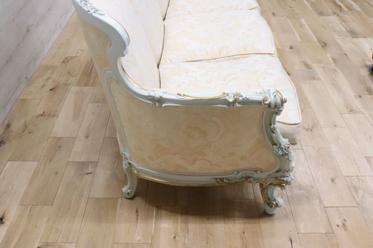 GMDNS105○ SILIK / シリック lo stile di classe 3人掛けソファ 3Pソファ イタリア最高峰 姫家具 ロココ様式 定価約110万 展示品