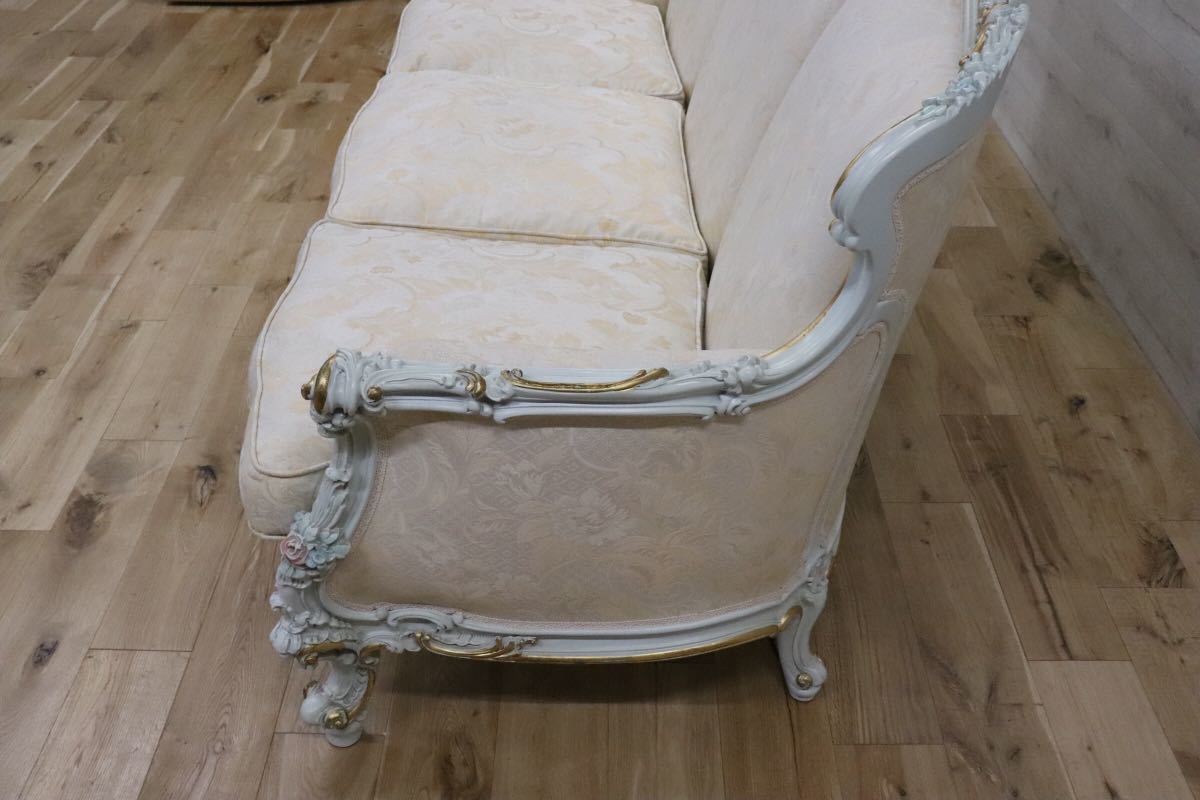 GMDNS105○ SILIK / シリック lo stile di classe 3人掛けソファ 3Pソファ イタリア最高峰 姫家具 ロココ様式 定価約110万 展示品