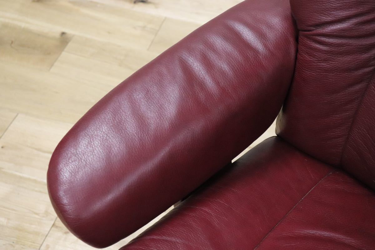 GMDKS256 ○ HOVE MOBLER 北欧 ヴィンテージ リクライニングチェア パーソナルチェア ノルウェー ワインレッド系 総本革 検)エコーネス