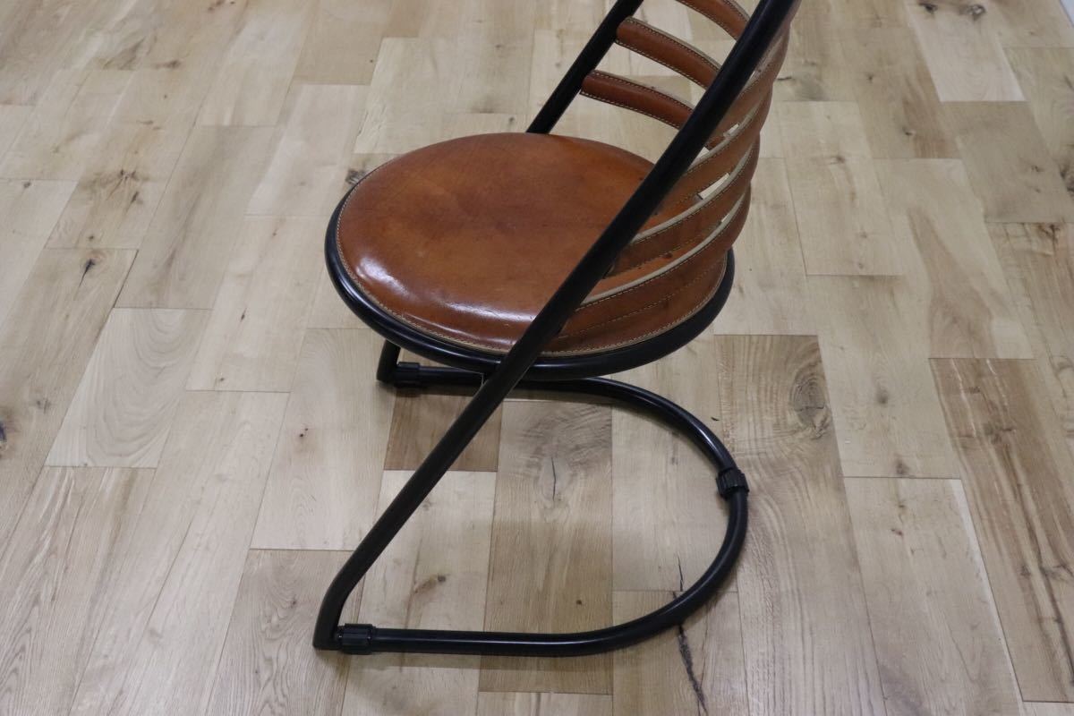 GMDNS100A ○ fasem / ファセム イタリア ビンテージ レザー チェア 革張り 希少 ACTUS アクタス