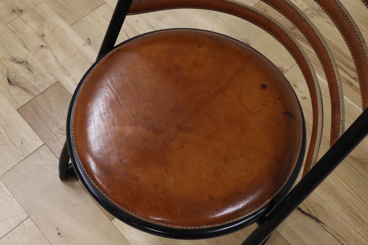 GMDNS100A ○ fasem / ファセム イタリア ビンテージ レザー チェア 革張り 希少 ACTUS アクタス