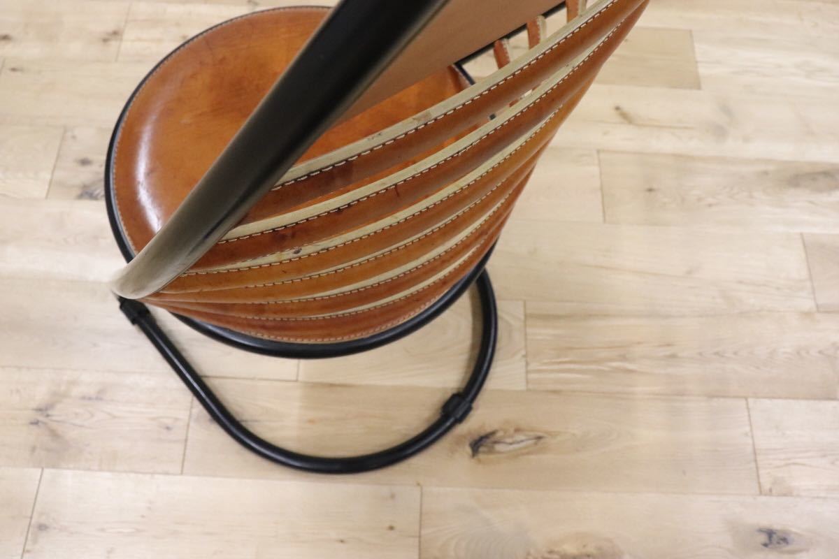 GMDNS100A ○ fasem / ファセム イタリア ビンテージ レザー チェア 革張り 希少 ACTUS アクタス