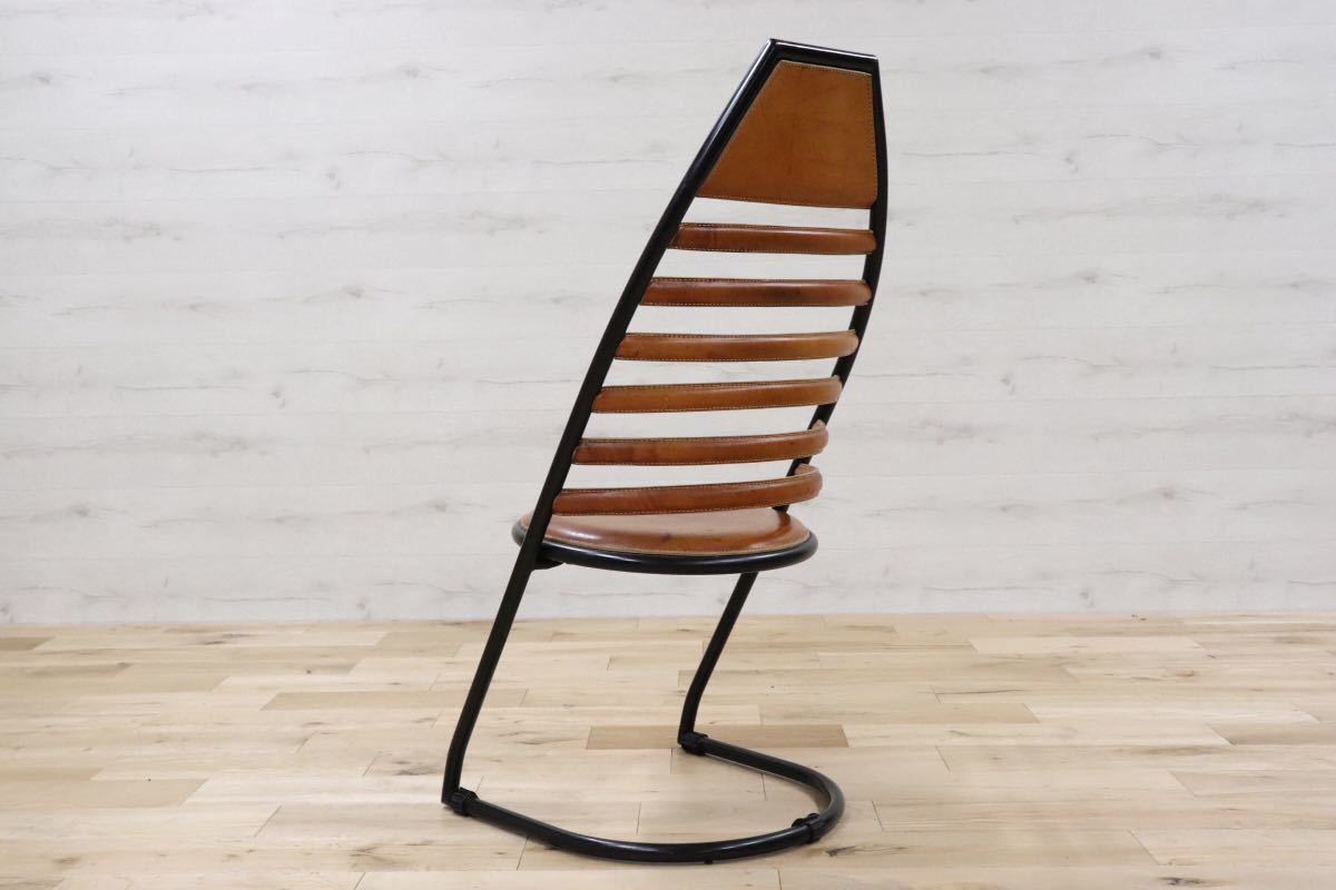 GMDNS100A ○ fasem / ファセム イタリア ビンテージ レザー チェア 革張り 希少 ACTUS アクタス