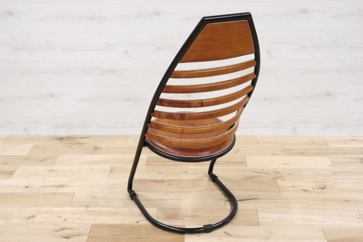 GMDNS100B ○ fasem / ファセム イタリア ビンテージ レザー チェア 革張り 希少 ACTUS アクタス