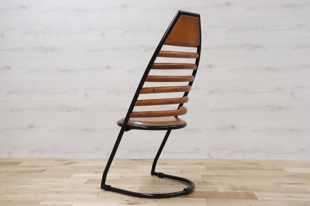 GMDNS100C ○ fasem / ファセム イタリア ビンテージ レザー チェア 革張り 希少 ACTUS アクタス