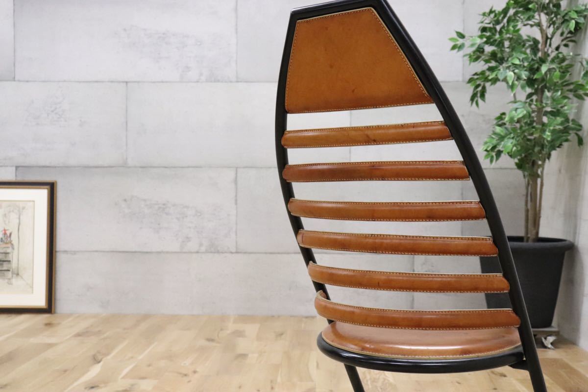 GMDNS100C ○ fasem / ファセム イタリア ビンテージ レザー チェア 革張り 希少 ACTUS アクタス