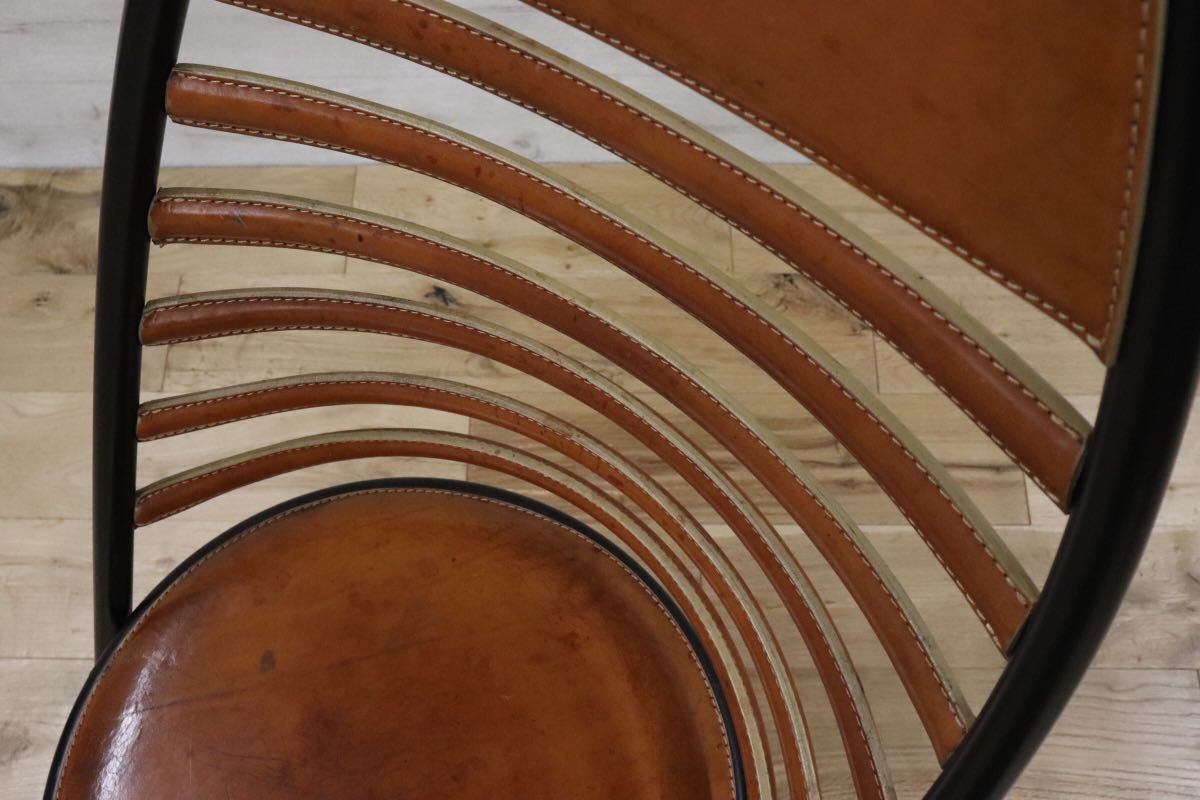 GMDNS100C ○ fasem / ファセム イタリア ビンテージ レザー チェア 革張り 希少 ACTUS アクタス