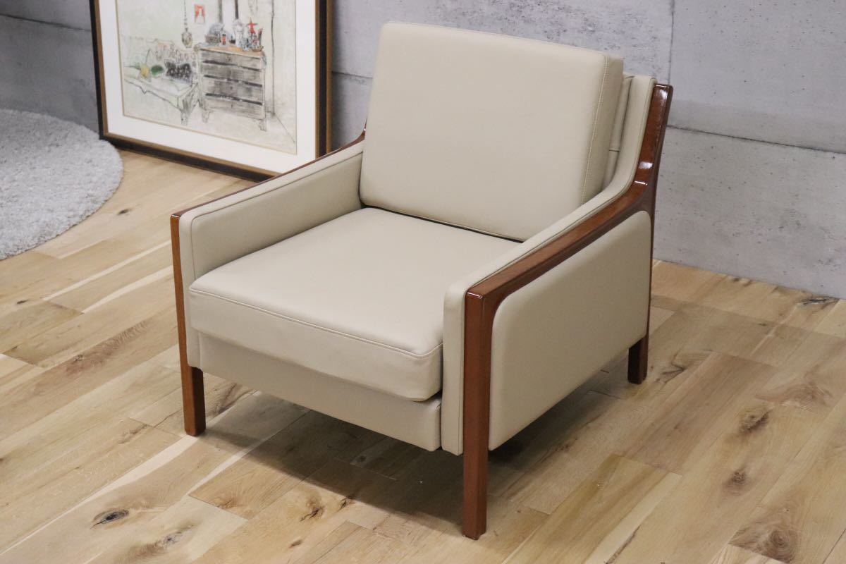 GMDNS128A○ 北欧スタイル シングルソファ 1人掛けチェア 1シーター リビング ソファ レザー ロビー