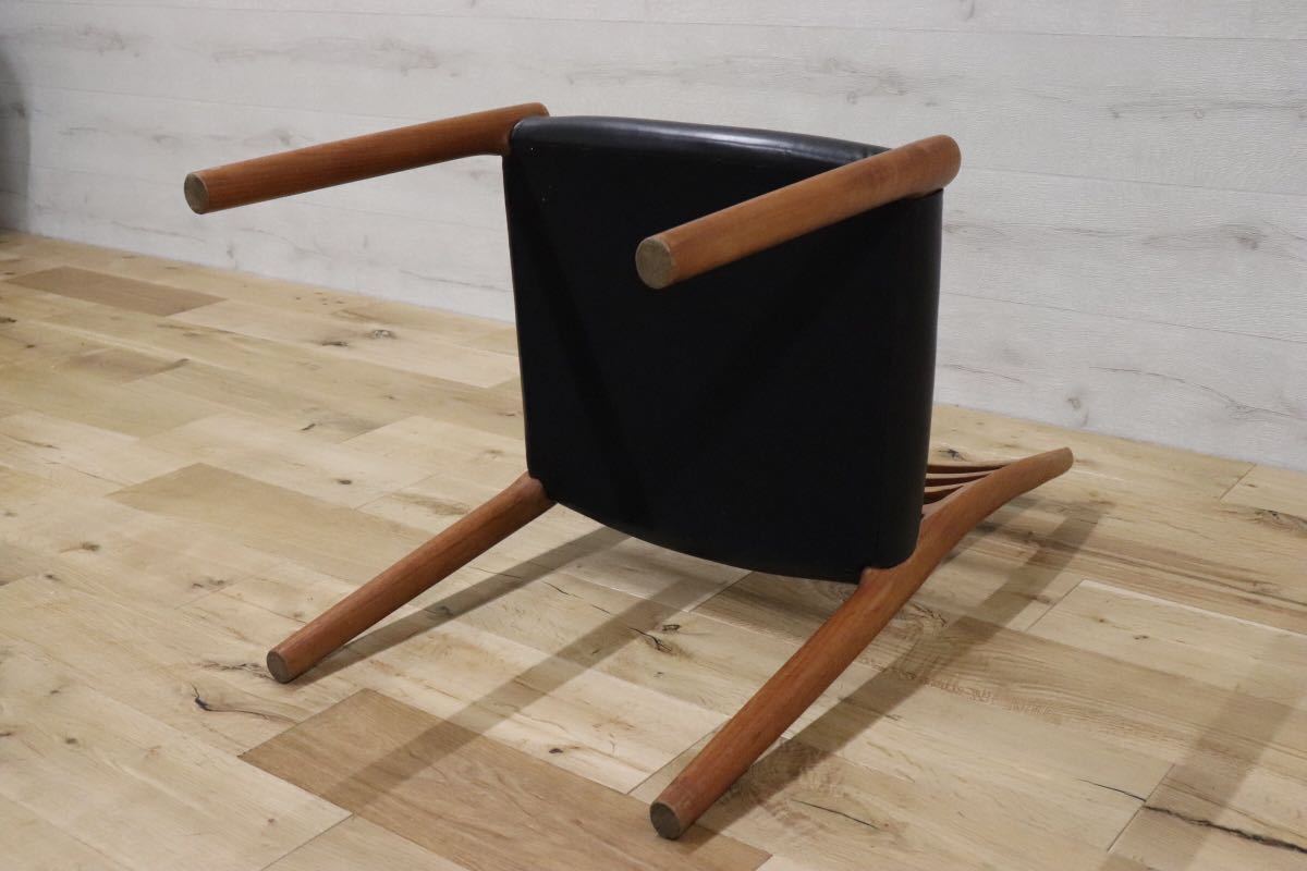 GMDTS93○ J.L.MOLLER / J.L.モラー NO.85 N.O.moller 北欧 ヴィンテージ ダイニングチェア デンマーク 希少 チーク材 革張り 張替済
