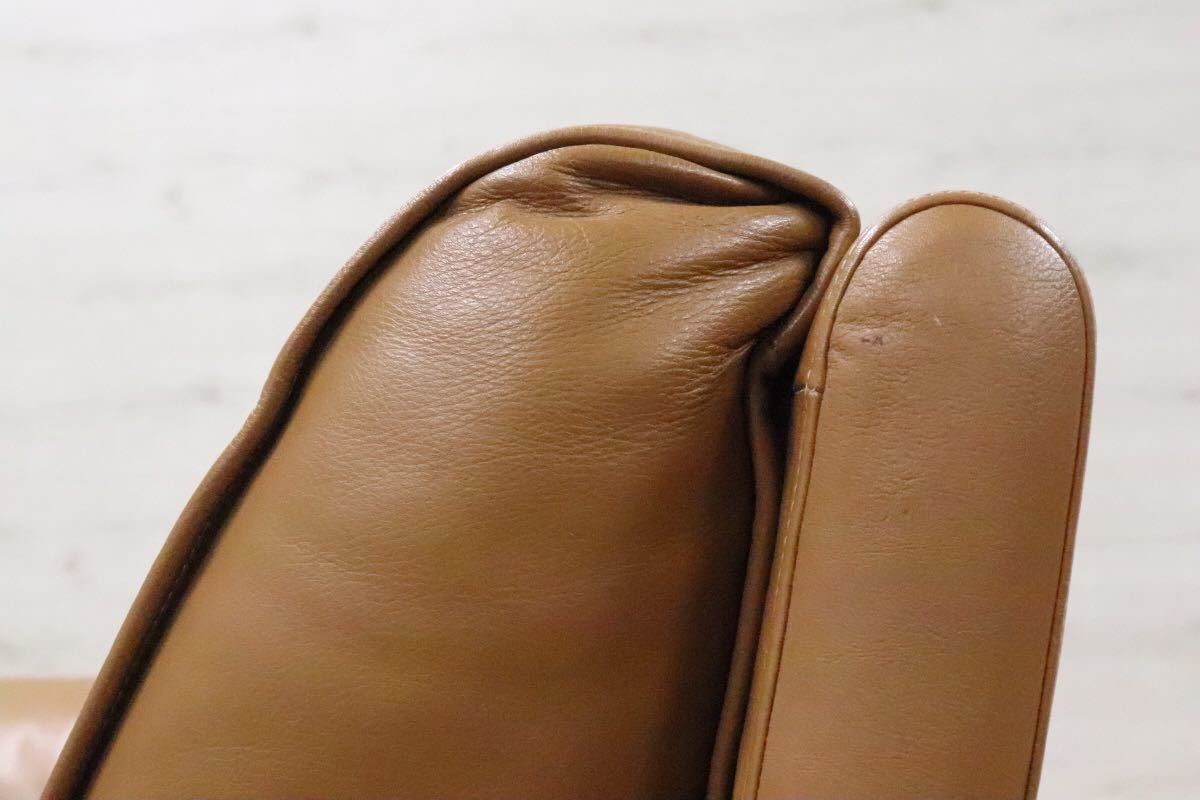 GMDHS157○ domani / ドマーニ 2人掛けソファ ラブソファ 2シーター ソファ 総本革 キャメル カリモク最高峰 廃番 参考定価約50万