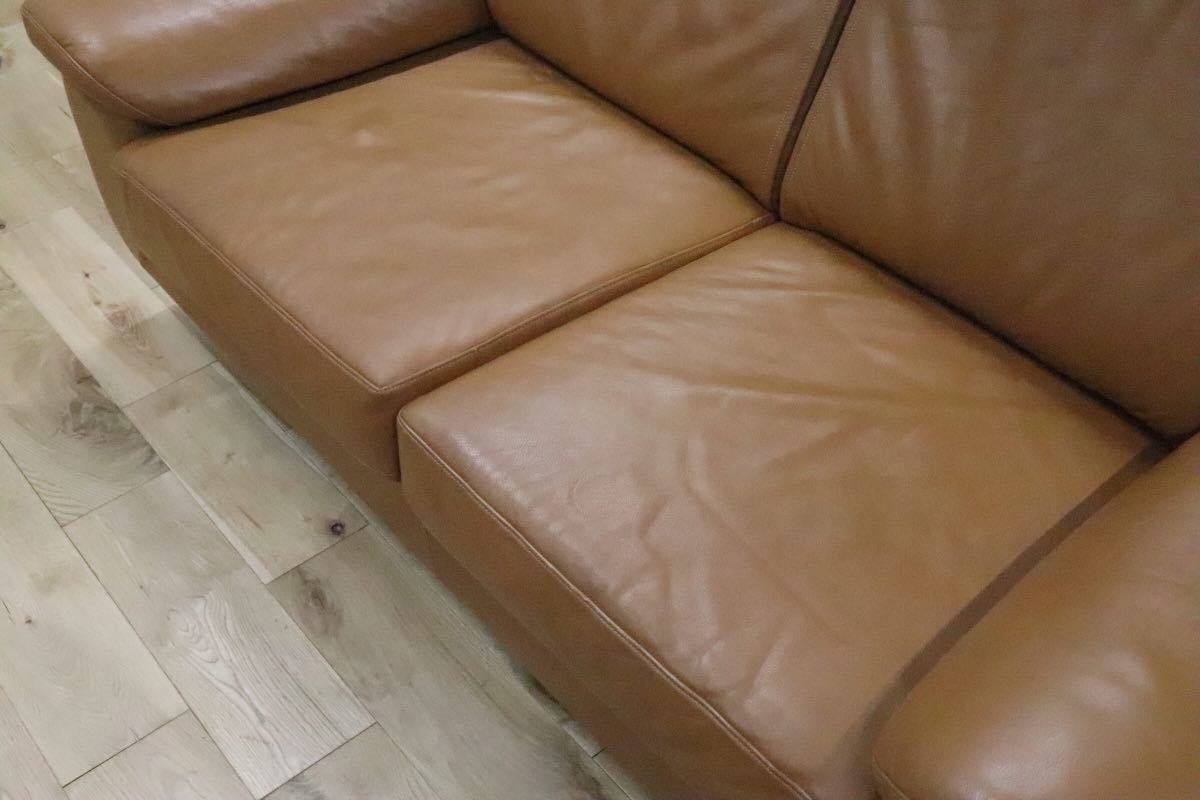 GMDHS157○ domani / ドマーニ 2人掛けソファ ラブソファ 2シーター ソファ 総本革 キャメル カリモク最高峰 廃番 参考定価約50万