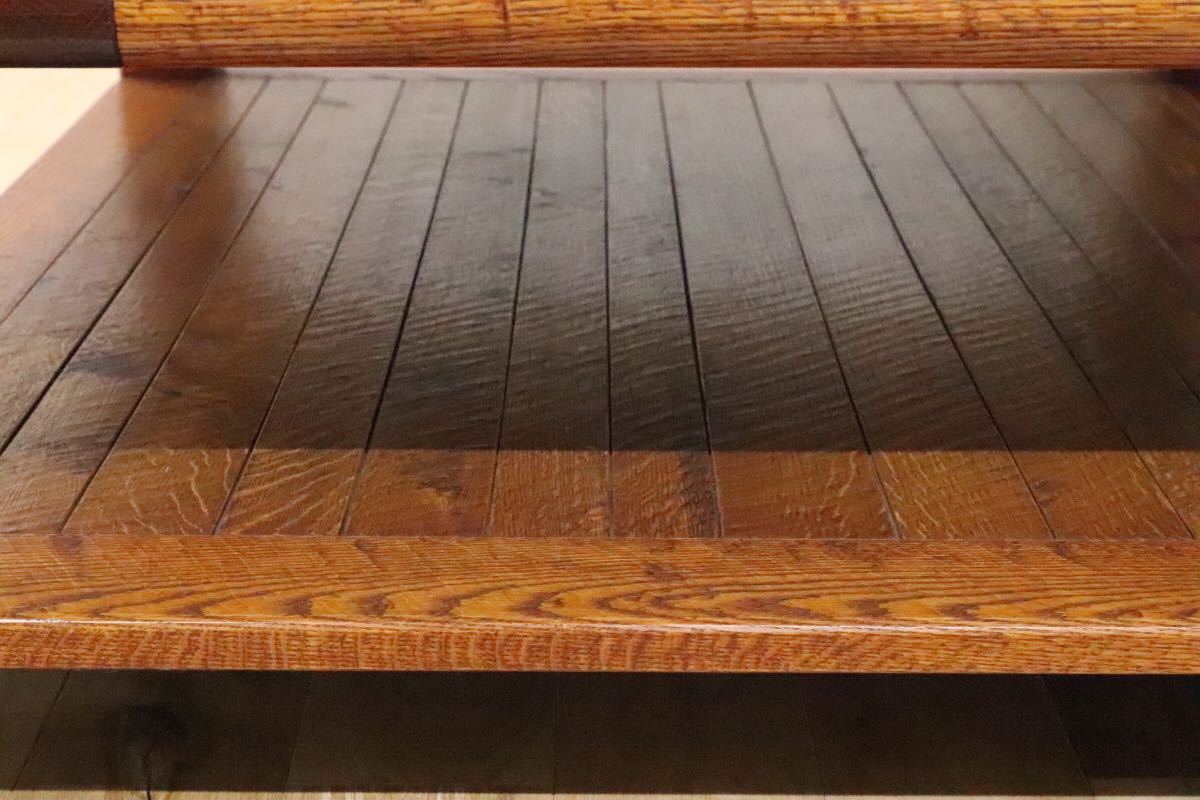 GMDN173○ 逸品 リビング センターテーブル 無垢材 楢材 タイル 作家 工房 家具 検)矢澤金太郎 臼杵春芳※発送不可