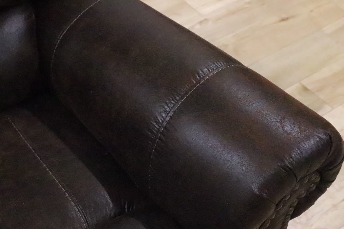 GMDK484○ ASHLEY アメリカ 輸入家具 シングルソファ ファブリック 1人掛けリクライナー 定価約11万円 展示品