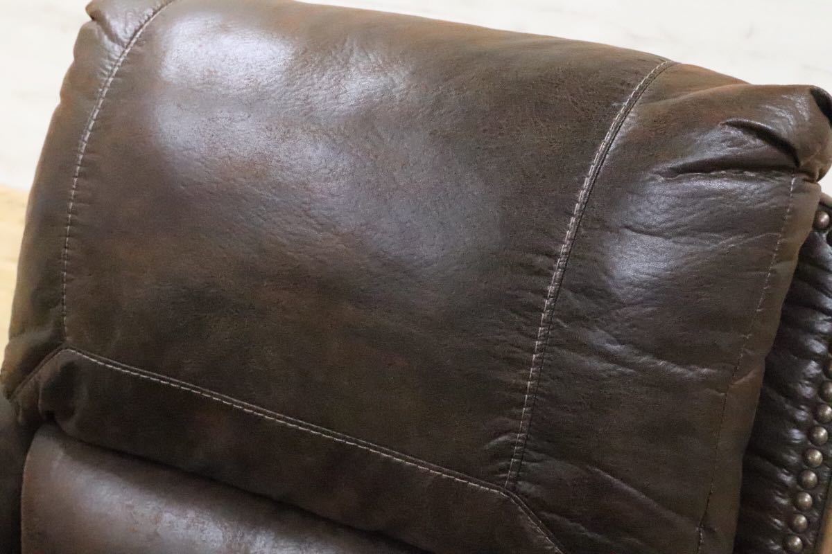 GMDK484○ ASHLEY アメリカ 輸入家具 シングルソファ ファブリック 1人掛けリクライナー 定価約11万円 展示品