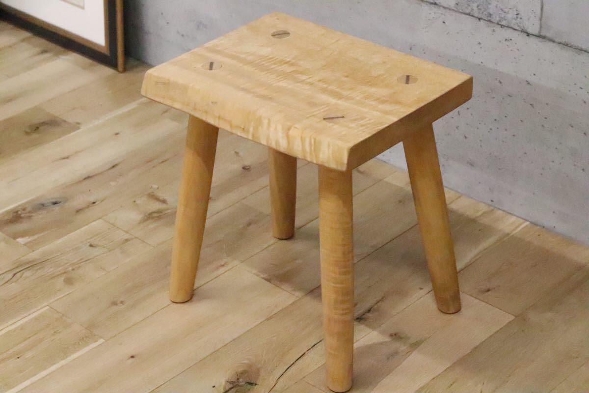 GMDH206B○ アトリエ木馬 / ATELIER MOKUBA 栃無垢材 橡 スツール 椅子