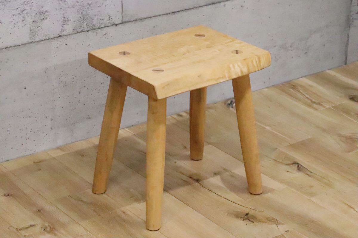 GMDH206B○ アトリエ木馬 / ATELIER MOKUBA 栃無垢材 橡 スツール 椅子