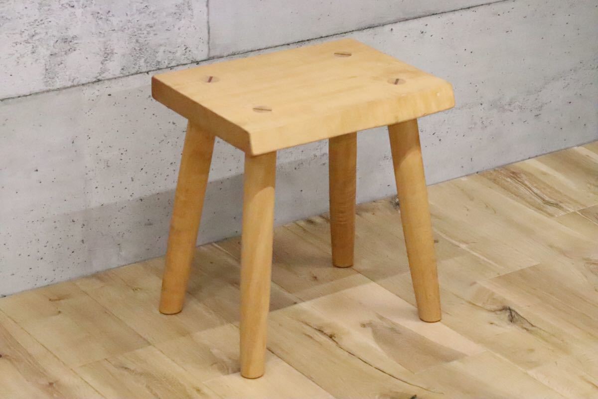 GMDH206E○ アトリエ木馬 / ATELIER MOKUBA 栃無垢材 橡 スツール 椅子