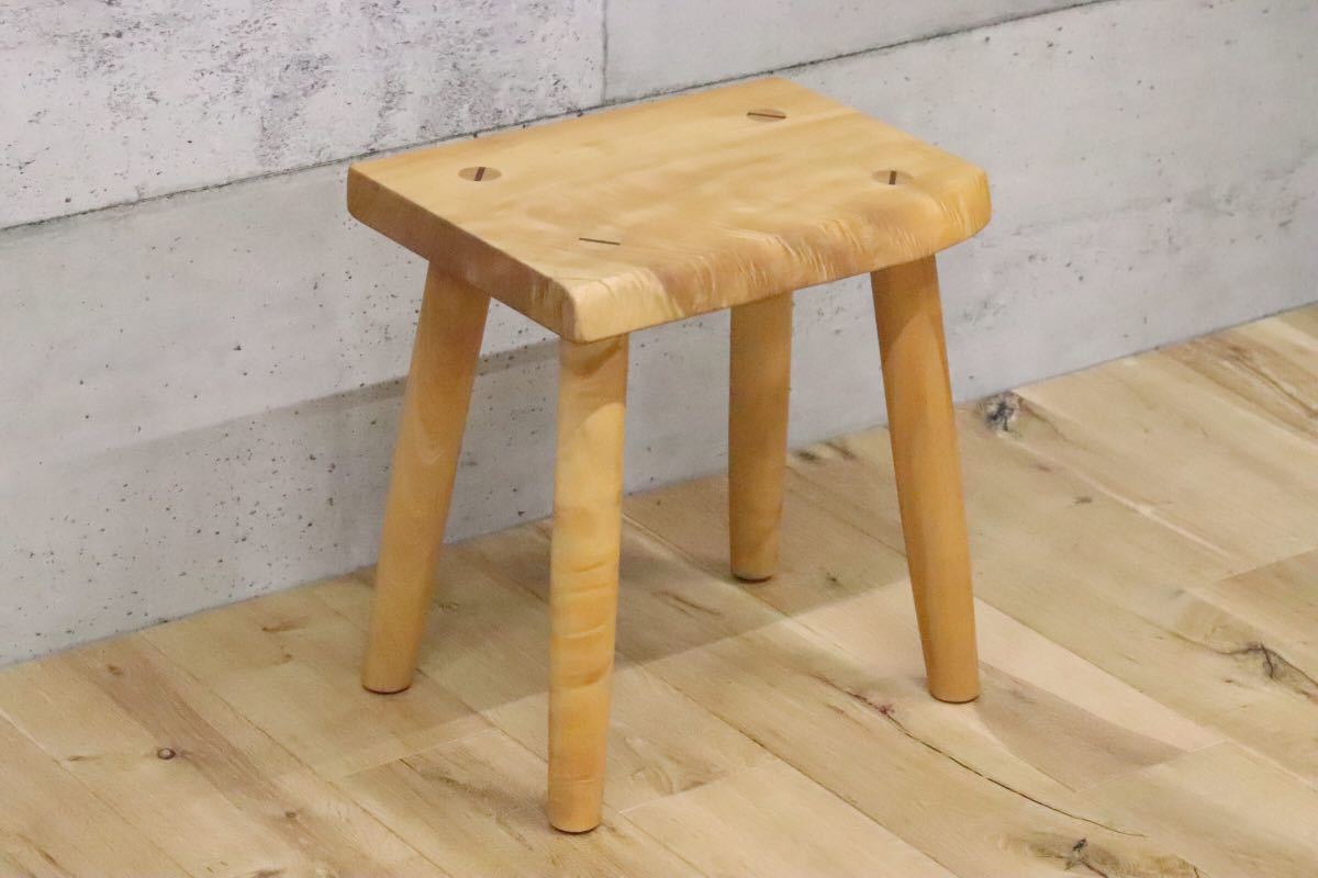 GMDH206H○ アトリエ木馬 / ATELIER MOKUBA 栃無垢材 橡 スツール 椅子 