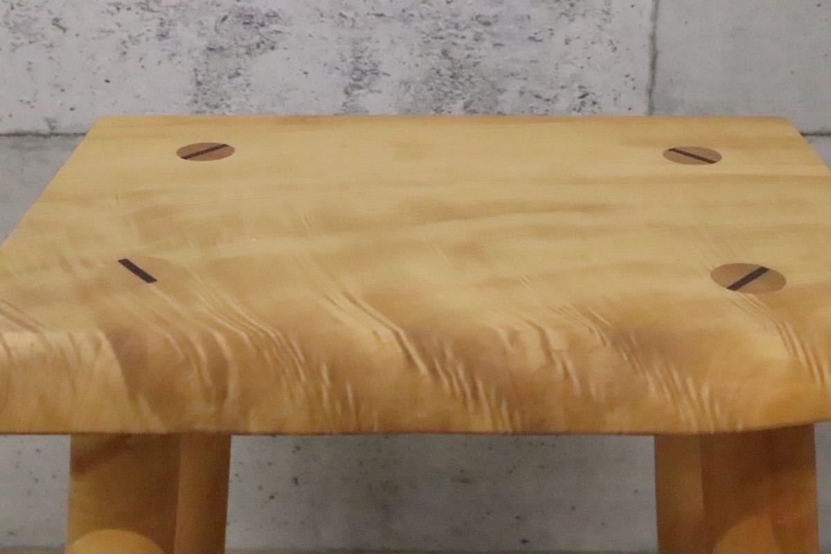 GMDH206H○ アトリエ木馬 / ATELIER MOKUBA 栃無垢材 橡 スツール 椅子 花台 飾り台 北欧スタイル