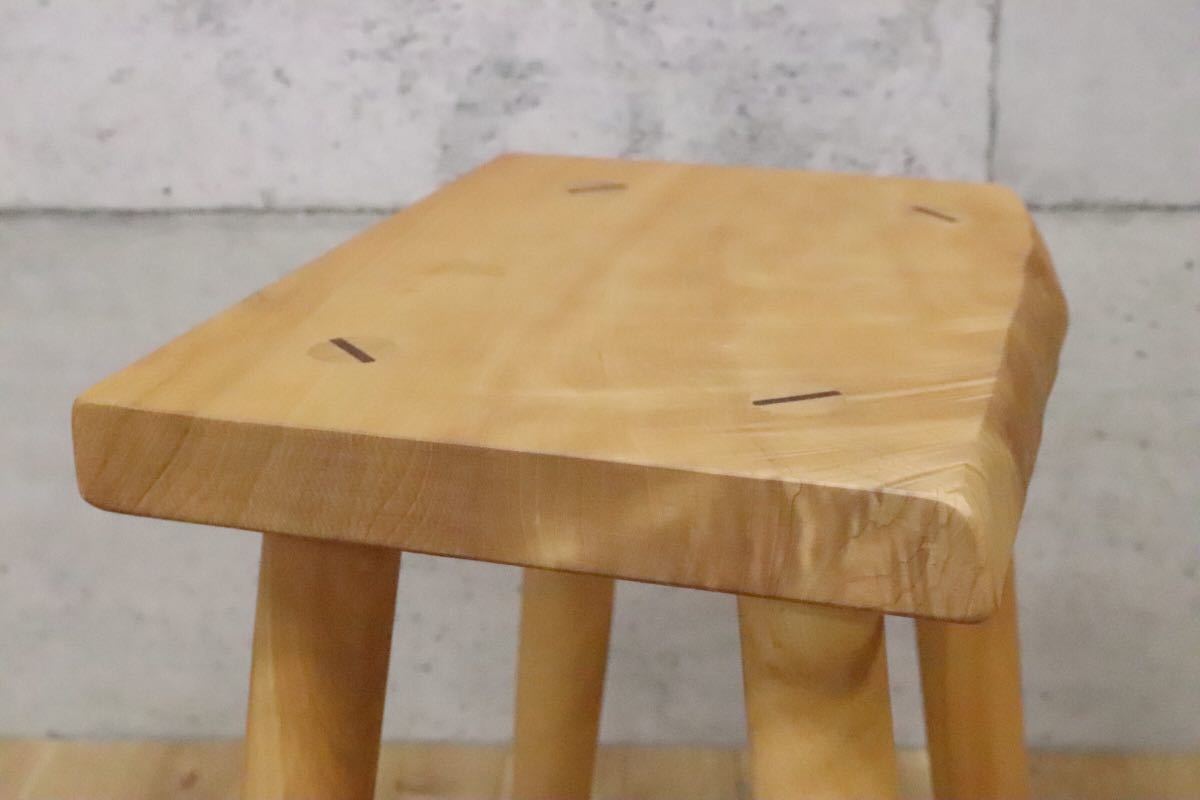 GMDH206H○ アトリエ木馬 / ATELIER MOKUBA 栃無垢材 橡 スツール 椅子 花台 飾り台 北欧スタイル