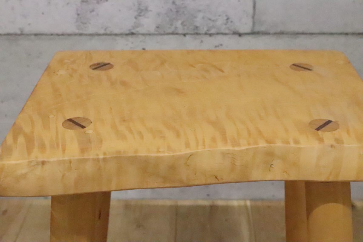 GMDH206I○ アトリエ木馬 / ATELIER MOKUBA 栃無垢材 橡 スツール 椅子 花台 飾り台 北欧スタイル