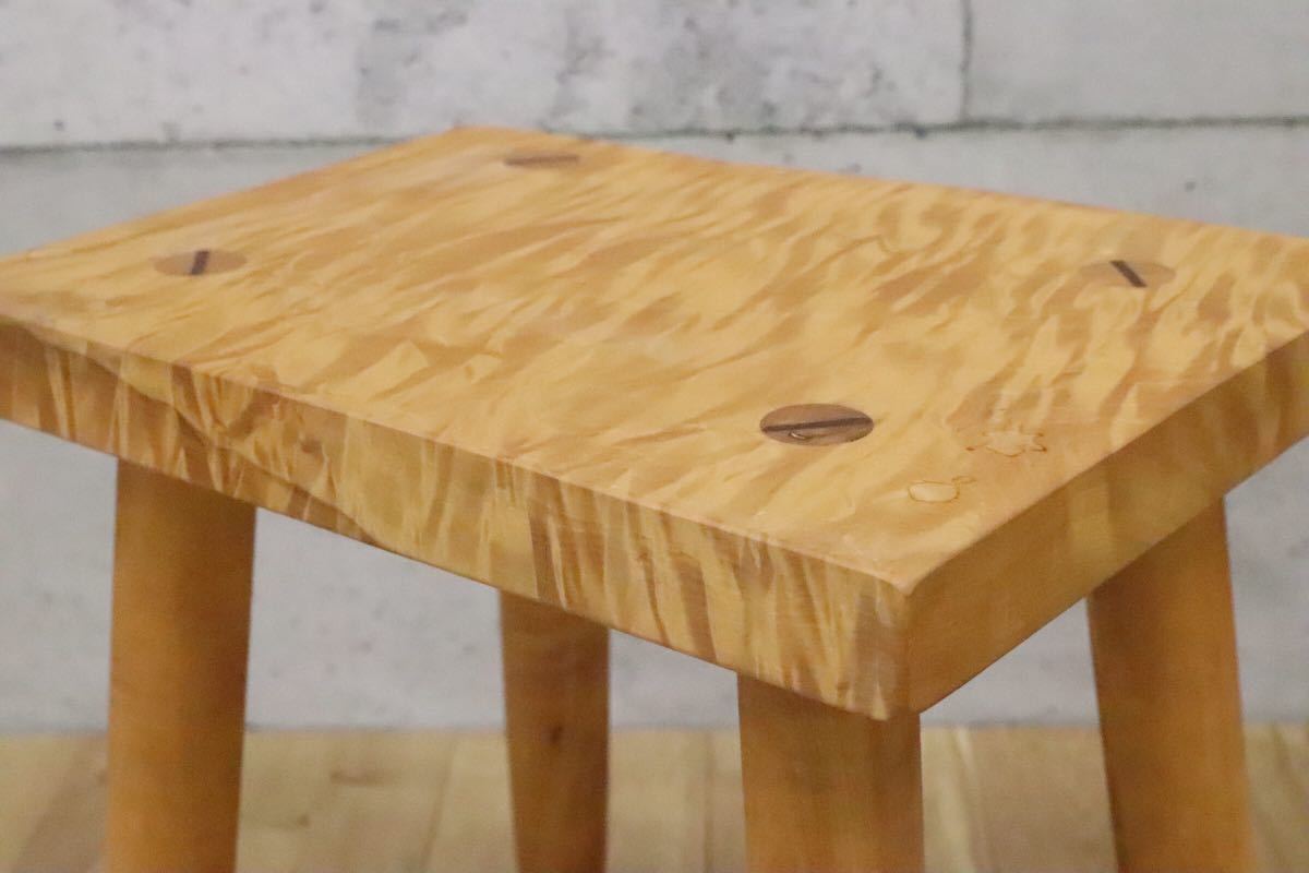 GMDH206I○ アトリエ木馬 / ATELIER MOKUBA 栃無垢材 橡 スツール 椅子 花台 飾り台 北欧スタイル