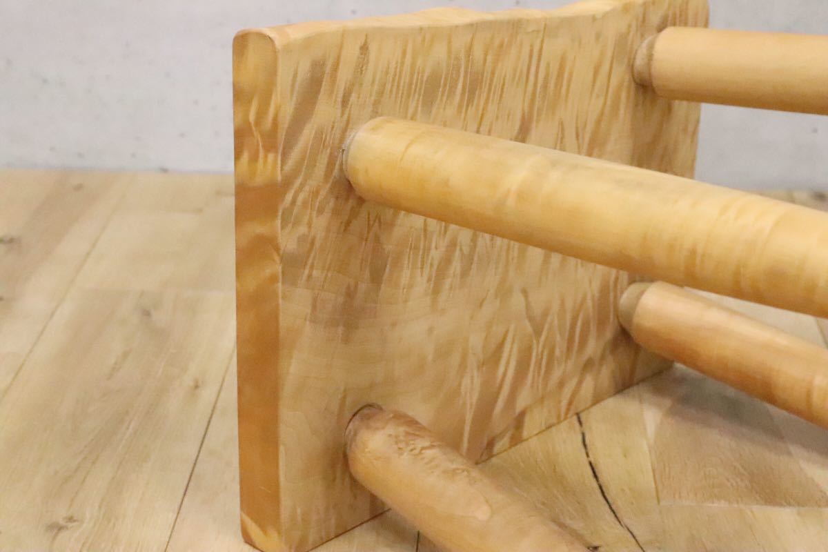 GMDH206I○ アトリエ木馬 / ATELIER MOKUBA 栃無垢材 橡 スツール 椅子 花台 飾り台 北欧スタイル