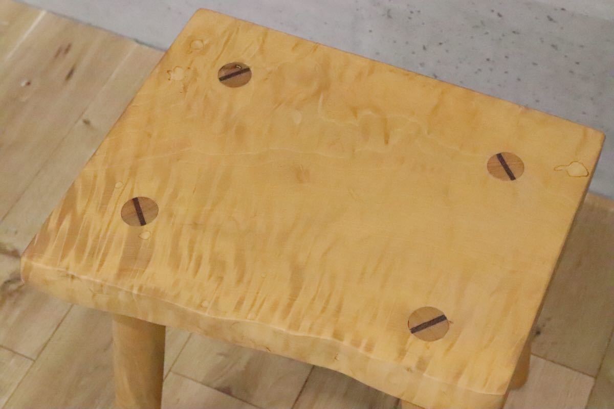 GMDH206I○ アトリエ木馬 / ATELIER MOKUBA 栃無垢材 橡 スツール 椅子 花台 飾り台 北欧スタイル