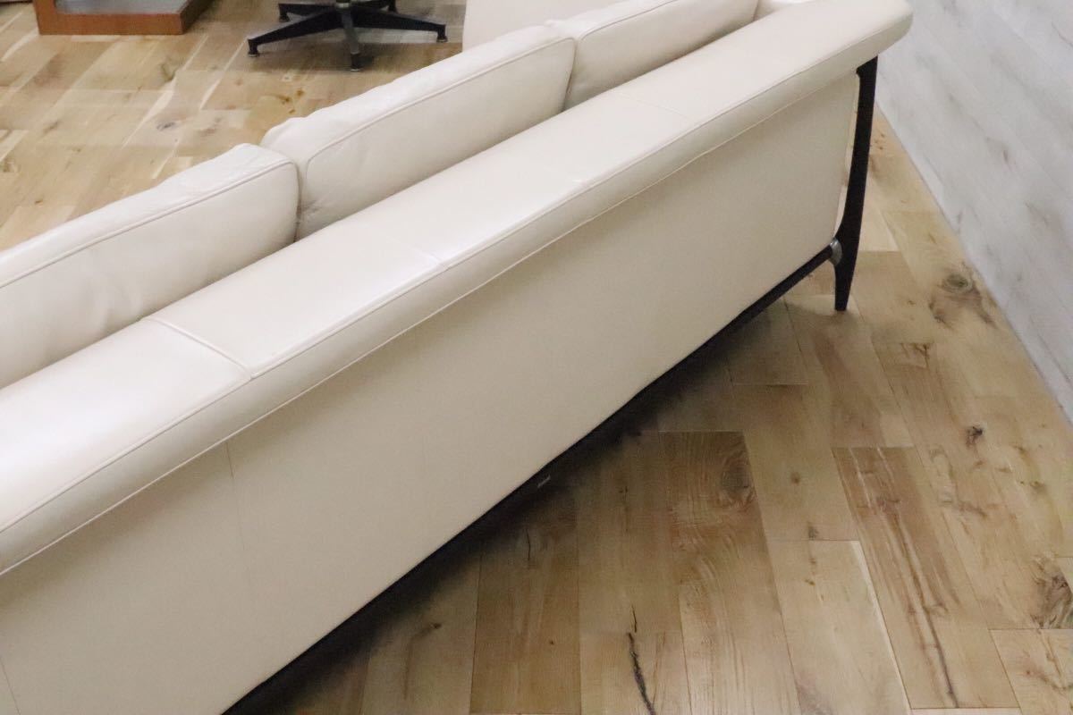 GMET61○domani / ドマーニ フィネッツァ カリモク最高峰 3人掛けソファ トリプルソファ 総本革 希少 廃番 定価約88万