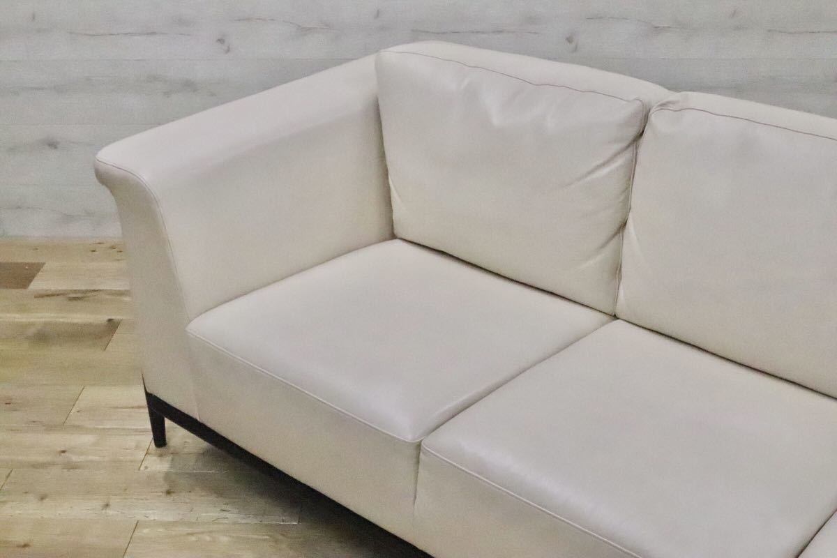 GMET61○domani / ドマーニ フィネッツァ カリモク最高峰 3人掛けソファ トリプルソファ 総本革 希少 廃番 定価約88万