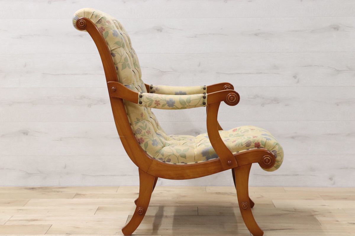 GMEH59A○横浜ダニエル / DANIEL boot ブーツ イージーチェア パーソナルチェア アーリーアメリカン ソファ アームチェア 樺桜 定価約26万