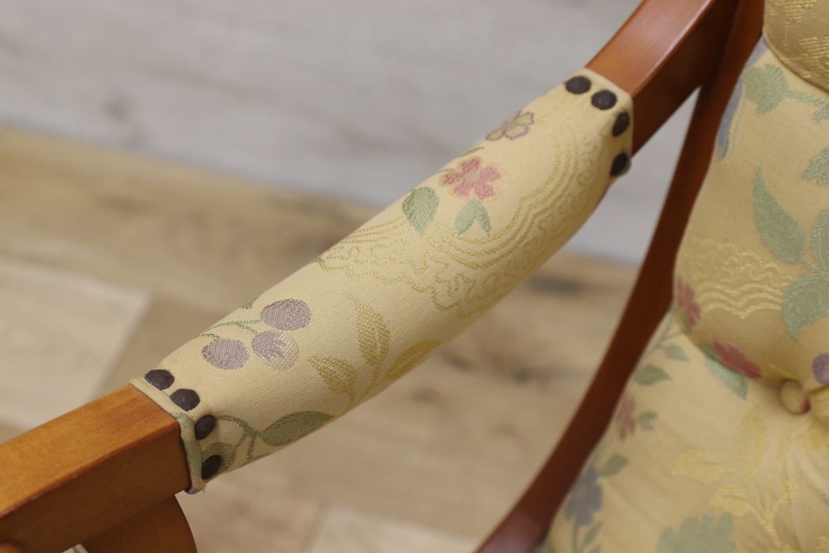 GMEH59A○横浜ダニエル / DANIEL boot ブーツ イージーチェア パーソナルチェア アーリーアメリカン ソファ アームチェア 樺桜 定価約26万